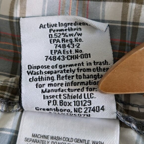 Columbia Plaid Button-up Shirt Men's Large Insect Blocker Roll-Tab Long Sleeve - Picture 16 of 16